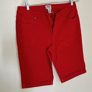 NWT Monroe & Main Red Denim Bermuda Shorts